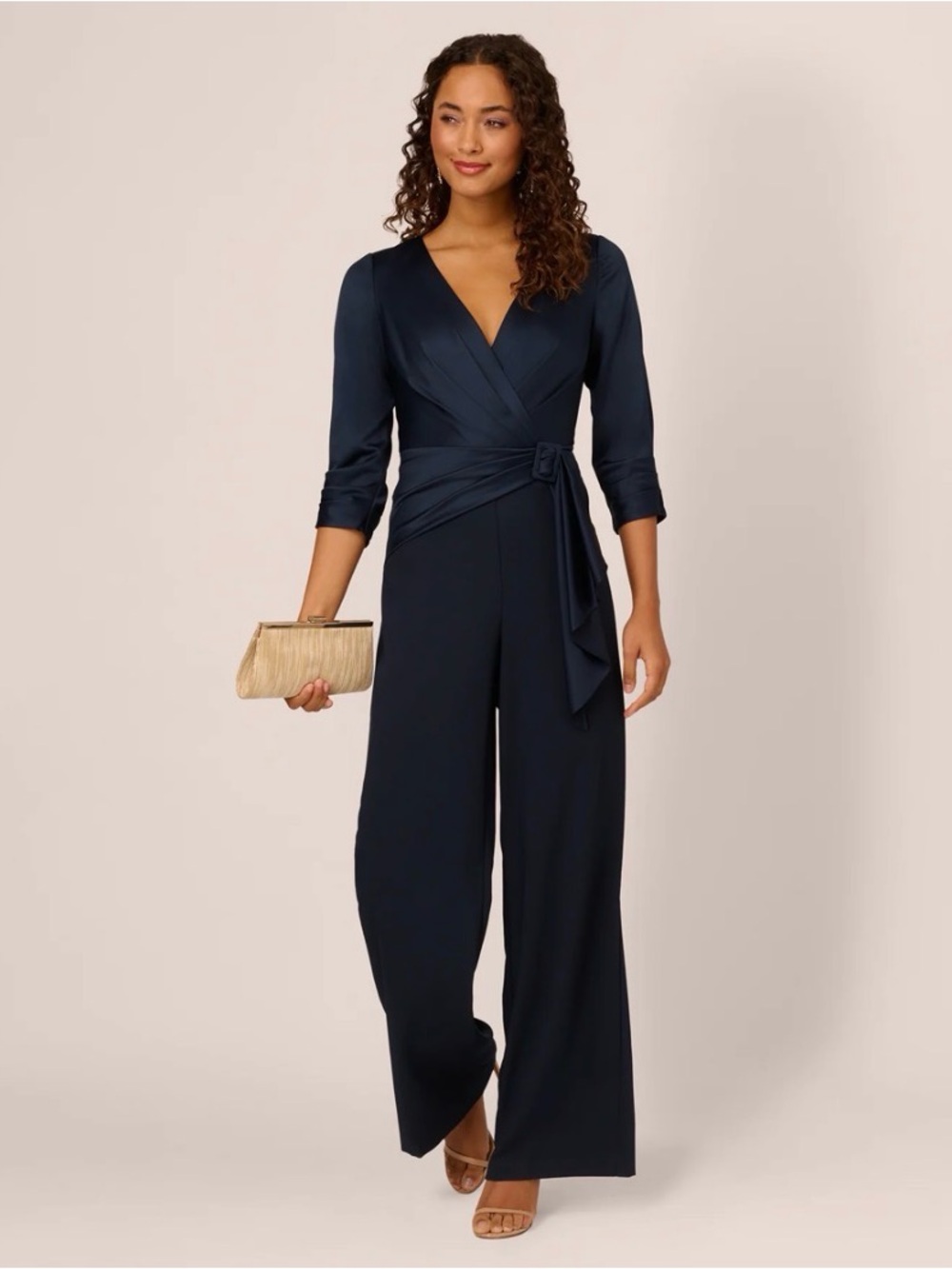Adrianna Papell Satin Crepe Jumpsuit